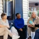 Dementia patients talking on a deck about the Diversity Small Grant Program